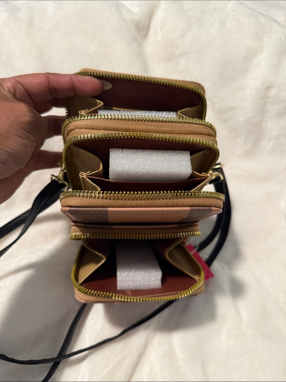 Iconic Bags Brown & Black Crossbody Wallet with Dragonfly Accent - Picture 5 of 6